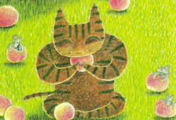 桃食べ放題??猫