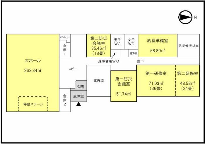斎コミュニティ防災センター平面図