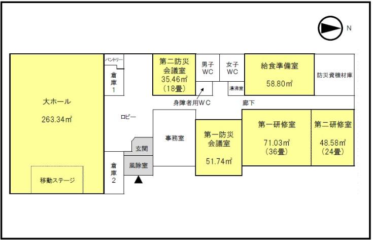 斎コミュニティ防災センター平面図