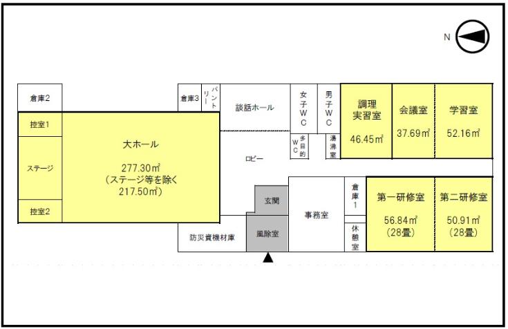 京田コミュニティ防災センター平面図
