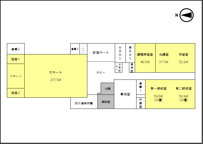京田コミュニティ防災センター平面図