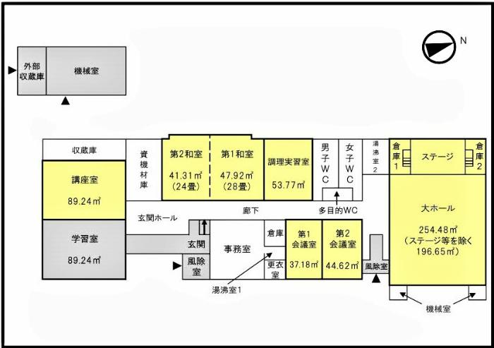 西郷地区農林活性化センター平面図