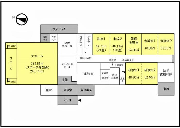 大山コミュニティセンター平面図