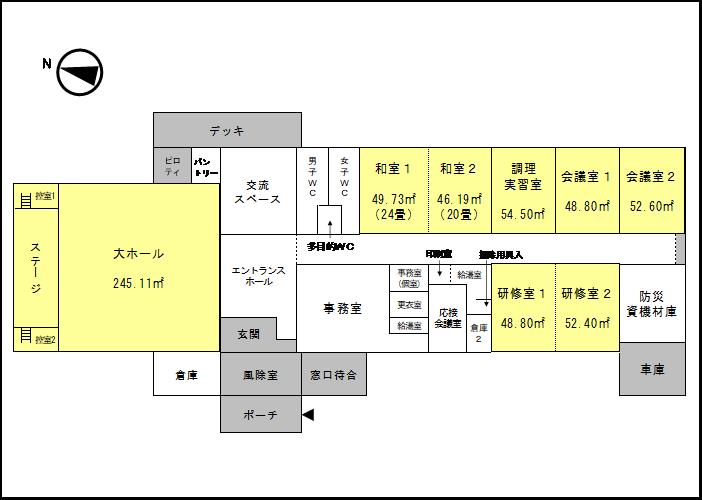大山コミュニティセンター平面図