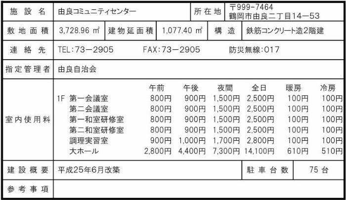 由良コミュニティセンター概要