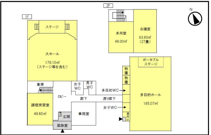 湯田川コミュニティセンター平面図