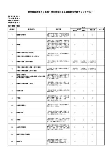 建築許可許可チェックリスト