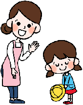 イラスト保育士と園児