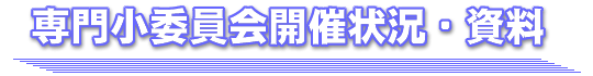小専門委員会開催状況・資料