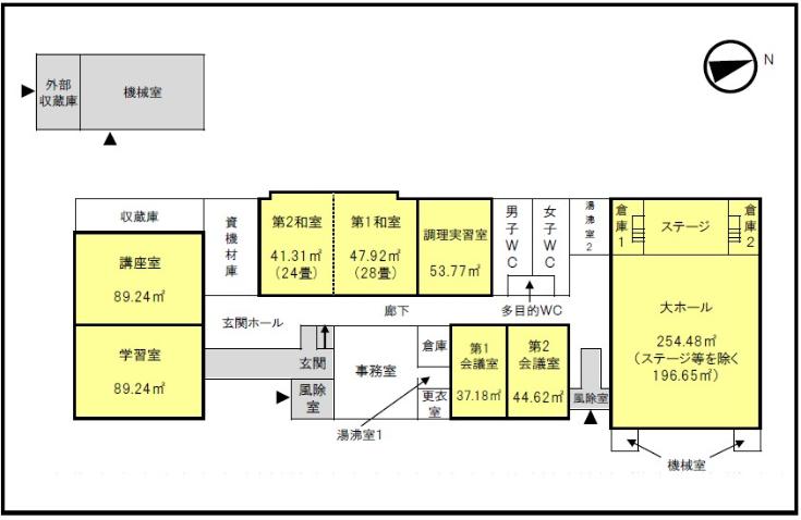 西郷地区農林活性化センター平面図